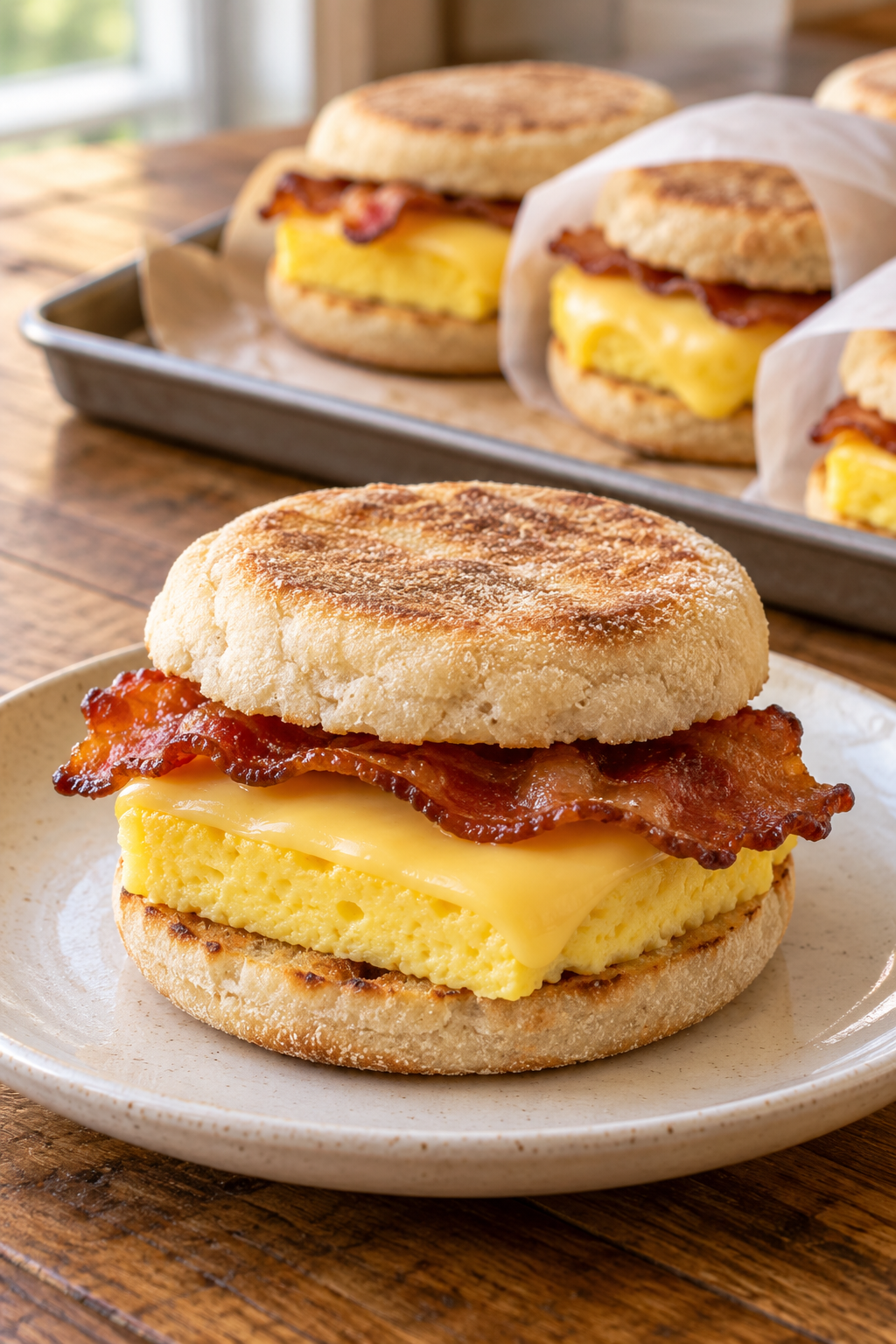 Make-Ahead New School Bacon, Egg & Cheese Sandwiches