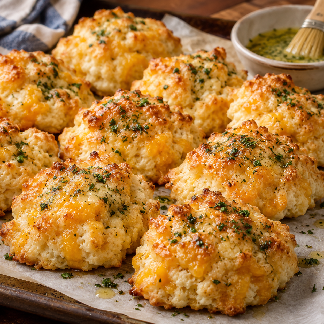 New School Cheesy Garlic Drop Biscuits