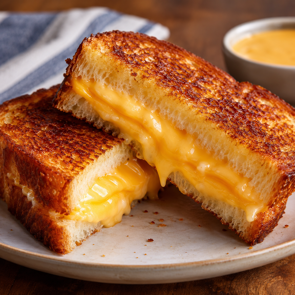 Reverse-Seared New School Grilled Cheese on Japanese Milk Bread