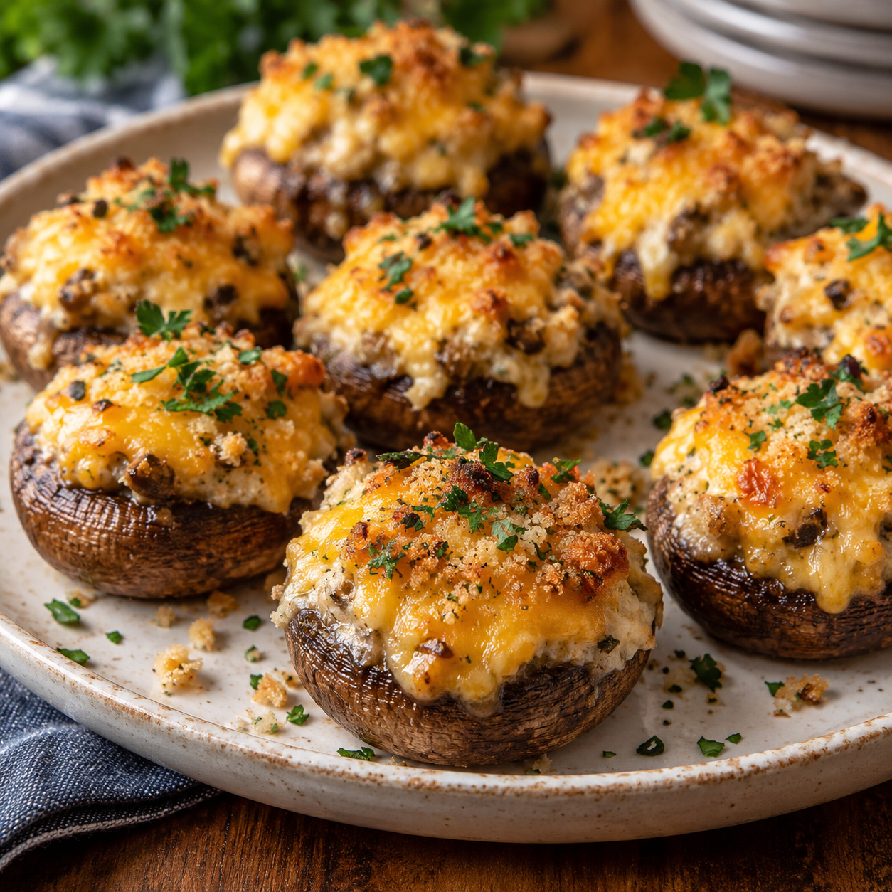Cheesy & Easy Stuffed Mushrooms